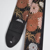 和柄　ギターストラップ　金襴　笹菊 | Handmade Japanese Guitar Strap