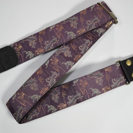 和柄　ギターストラップ　金襴　鳥獣戯画 | Handmade Japanese Guitar Strap