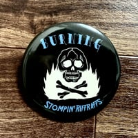 BURNING ‐ Large Button and Sticker
