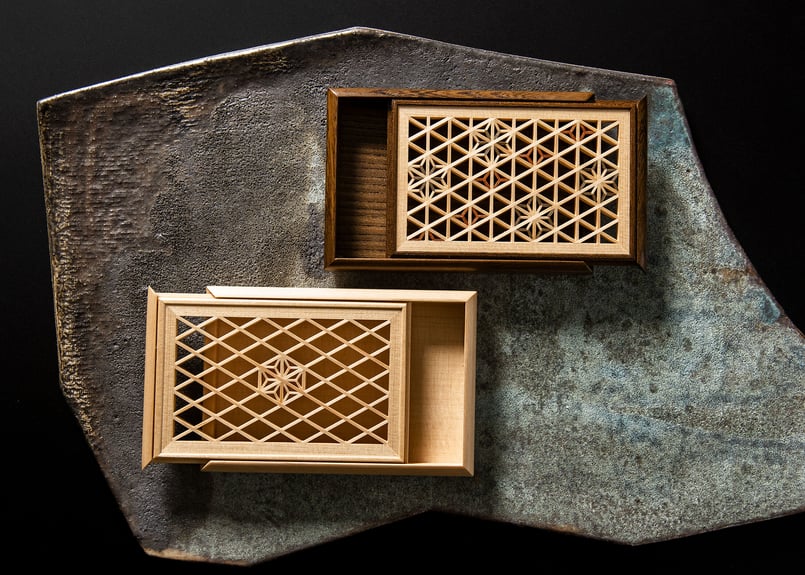 組子細工 ティッシュケース 麻の葉文様 組子文様デザイン比較一覧 ｜ 組子