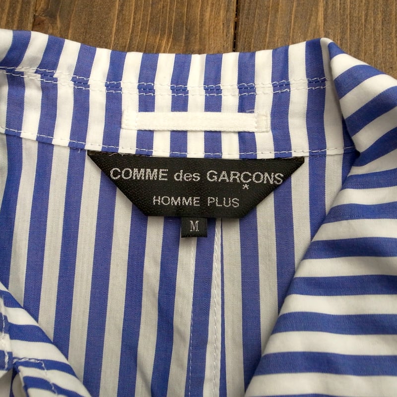 COMME des GARÇONS HOMME PLUS ストライプステンカラーコート | C