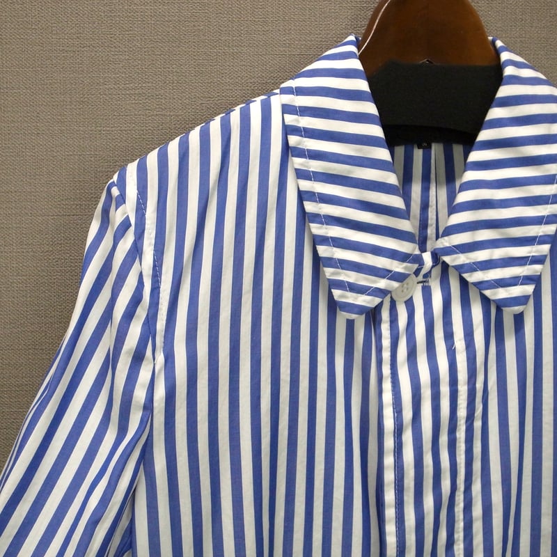 COMME des GARÇONS HOMME PLUS ストライプステンカラーコート | C