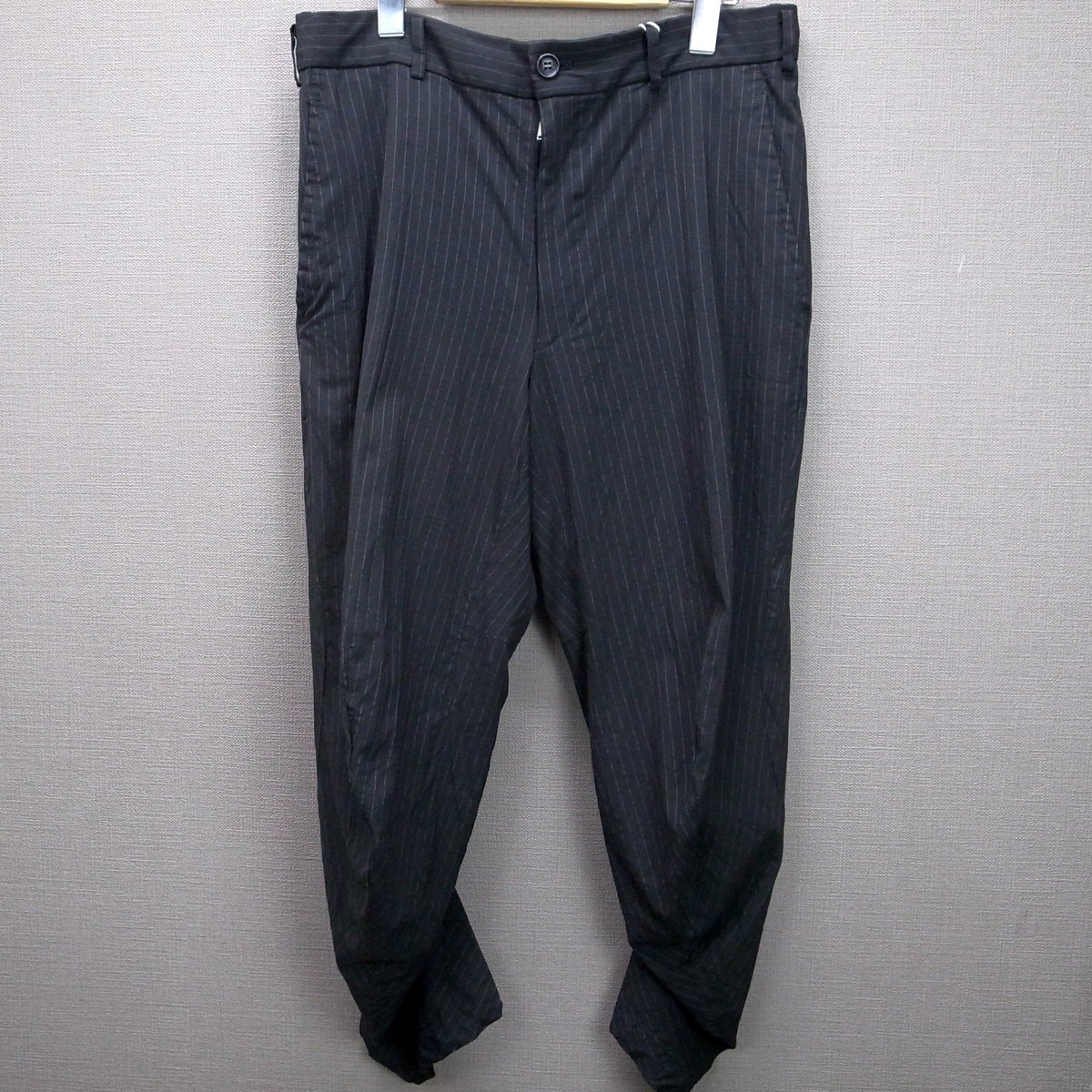 BLACK COMME des GARÇONS 立体裁断 ストライプパンツ BLACK
