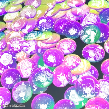【うる星やつら】オーロラリフレクション缶バッジ　ラムC