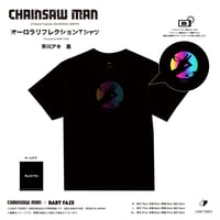 【チェンソーマン】オーロラリフレクションTシャツ　早川アキ　黒