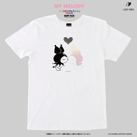 【クロミ＆マイメロディ】オーロラリフレクションTシャツ　白