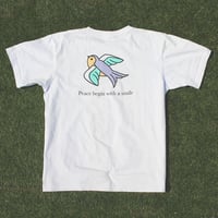 Colorful pigeon TEE White