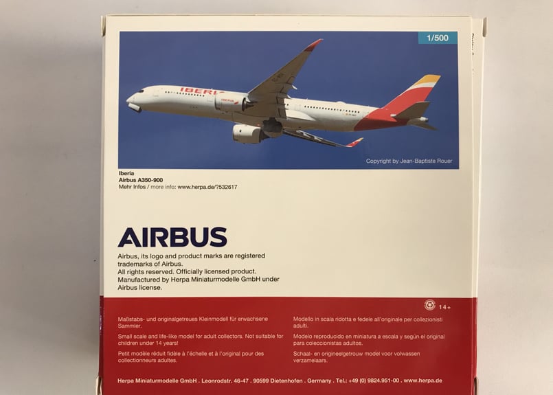 Herpa ヘルパ A350-900イベリア航空 1/500 [532617] | Eastern Wings