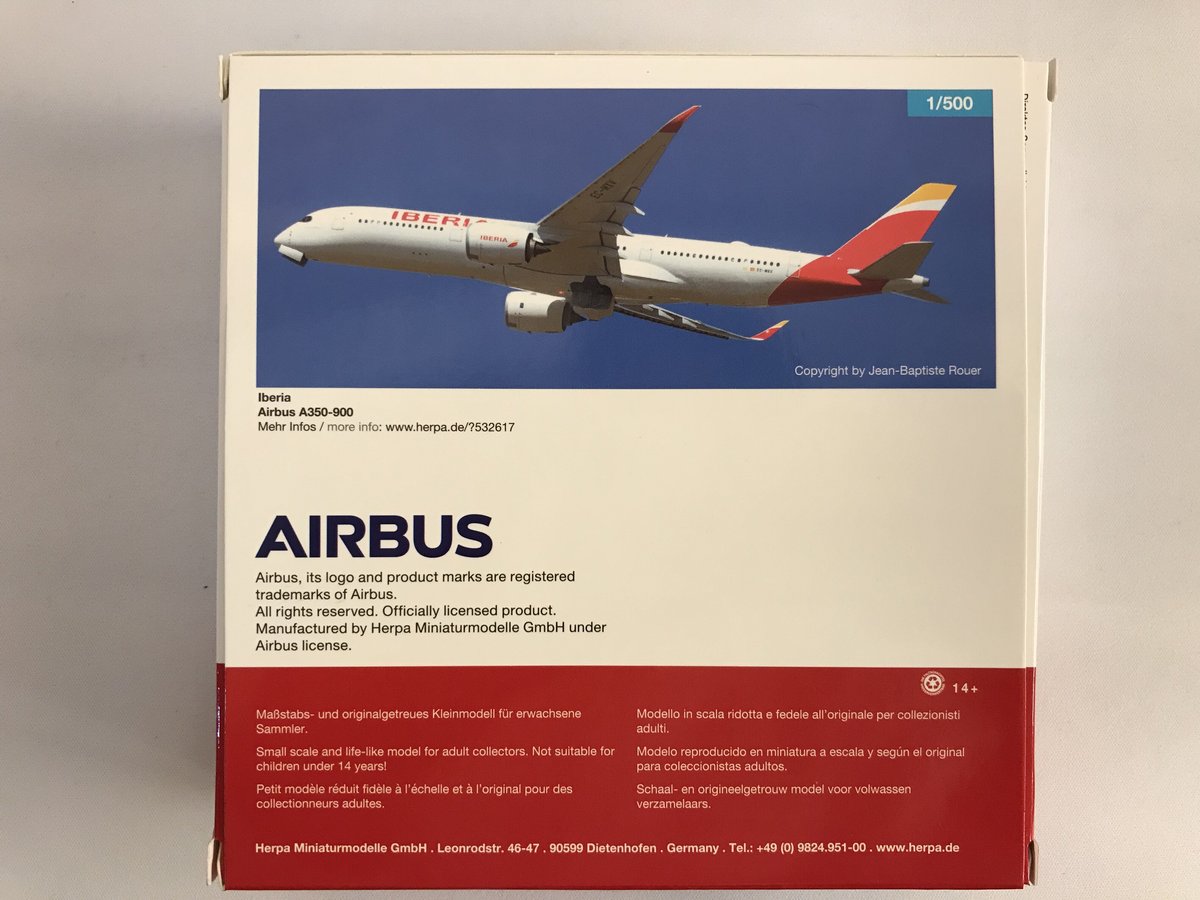 ☆新品未開封☆ Herpa ヘルパ イベリア航空 A350-900 Herpa ヘルパ A350-900イベリア航空 1/500 [532617] | Easte