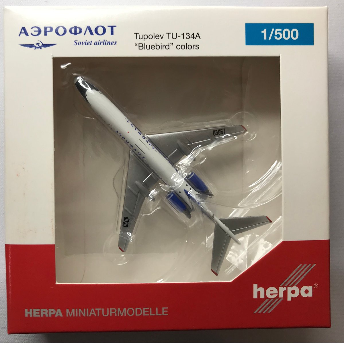 軍*姿様 Herpa Interflug Tupolev 134A 1/500 Herpa Wings TU