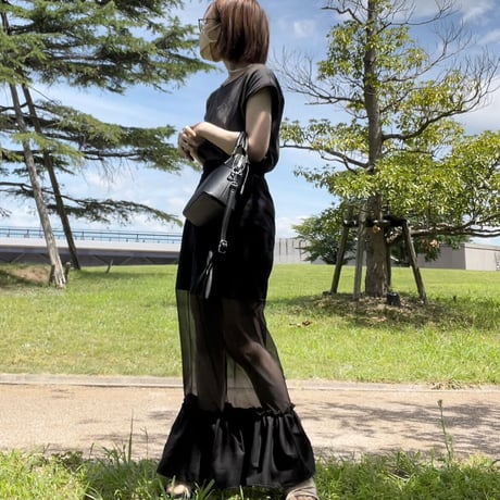 long sheer skirt