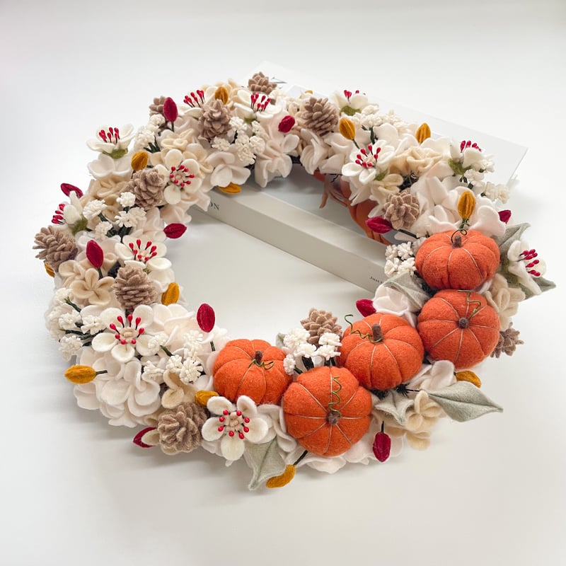 ＊かおりん＊ ☆ 掛軸☆ハンドメイド リース オーダー フェルト ハンドメイド フェルトこいのぼりリース フェルトリース 手縫い