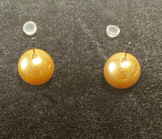 k18GOLD南洋白蝶真珠13,9ミリゴールデンパールピアス | kyoemeguro_bijoux