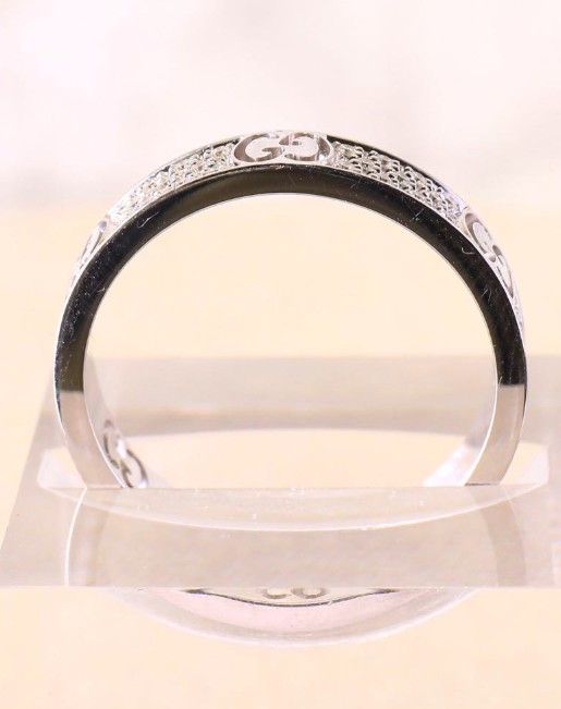 グッチ☆K18WGリング☆アイコンスターダストパヴェリング☆サイズ＃15