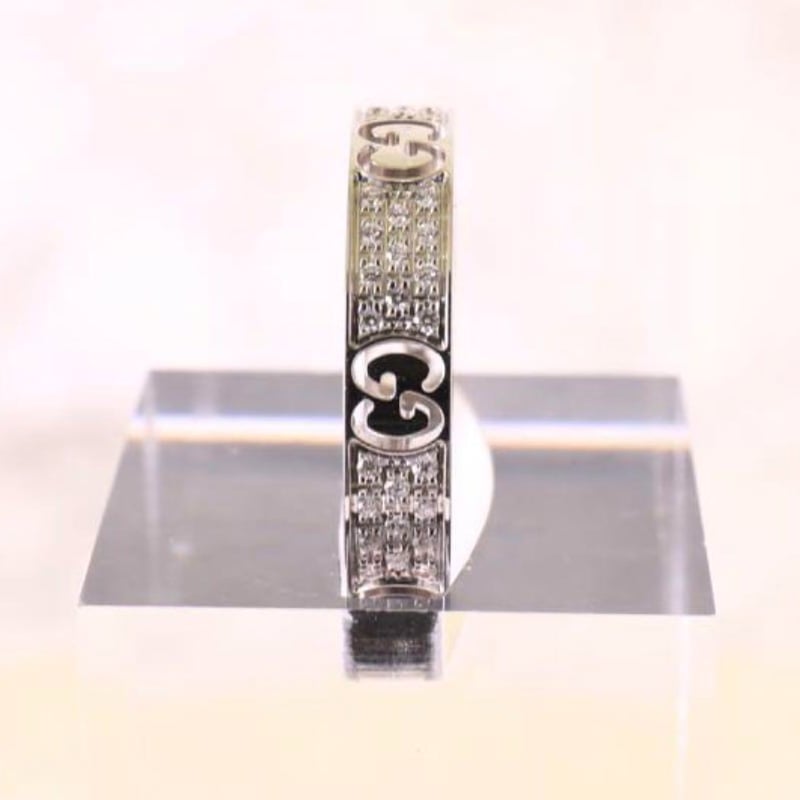 グッチ☆K18WGリング☆アイコンスターダストパヴェリング☆サイズ＃15