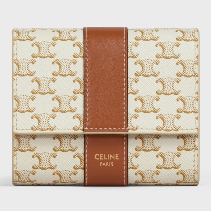 【CELINE】スモール トリフォールドウォレット　グレージュ セリーヌ スモール トリフォールドウォレット ペブル グレージュ 三