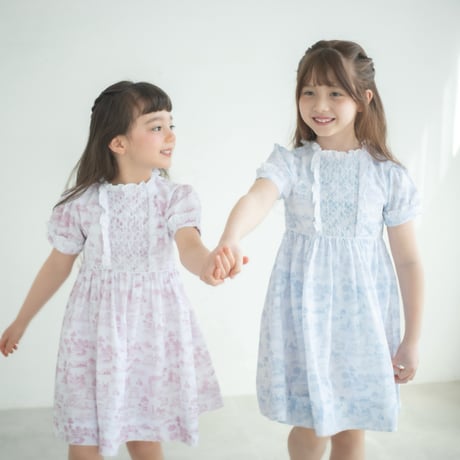 《Blue》toile de Jouy dress