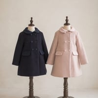 《Navy》Classic Wool Blend Long Coat