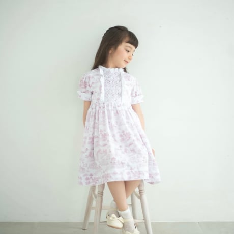 《Pink》toile de Jouy dress