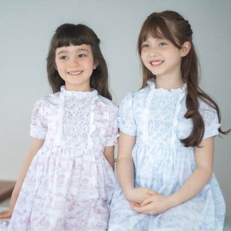 《Blue》toile de Jouy dress