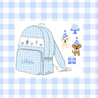 Dogs party backpack《名入れ刺繍》