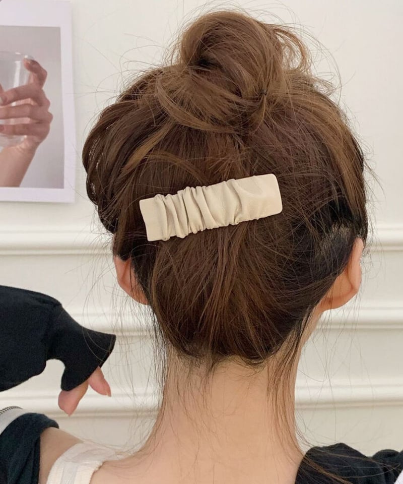 レザーギャザーヘアピン | NOKA