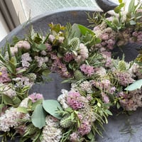 アジサイとルリタマアザミのミニリース | fleuristekigi's STORE
