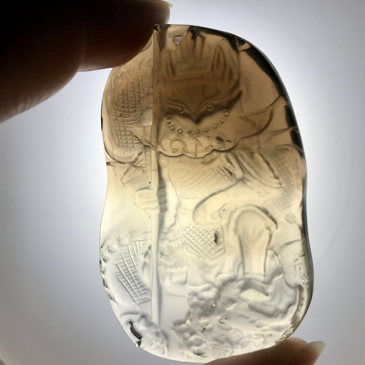 高品質】スモーキークォーツ カービング 龍 九尾将軍 ネックレス