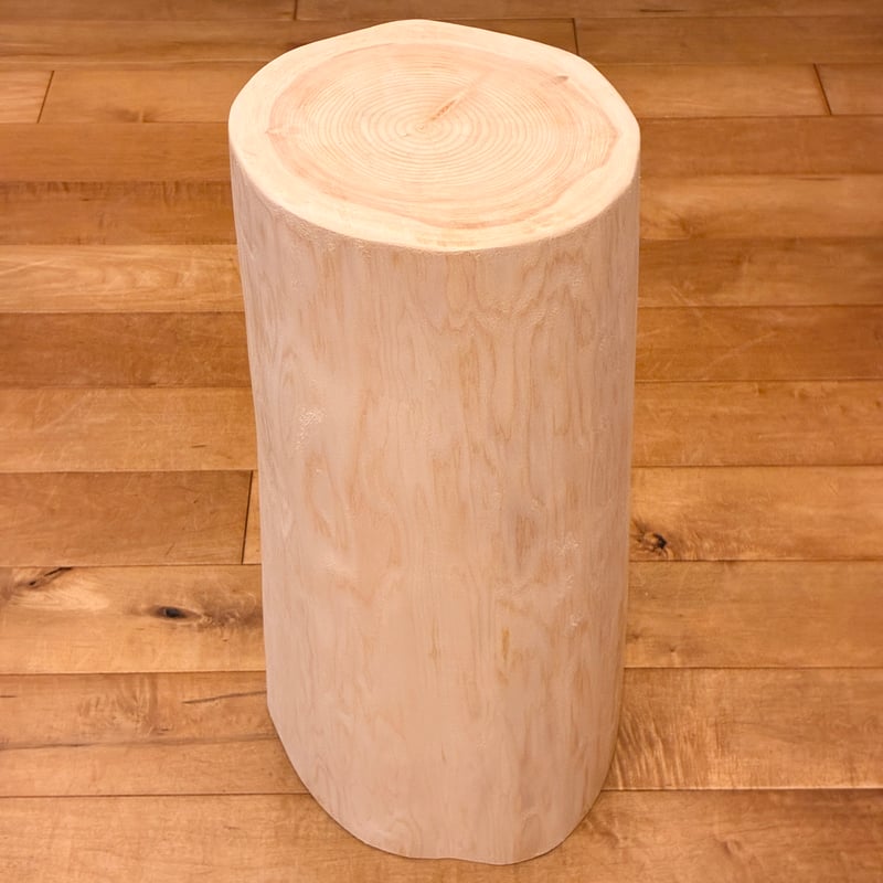 【H-102】 ヒノキ　檜　丸太　椅子　イス　テーブル　花台　飾り台　送料無料 lookit_20-63112