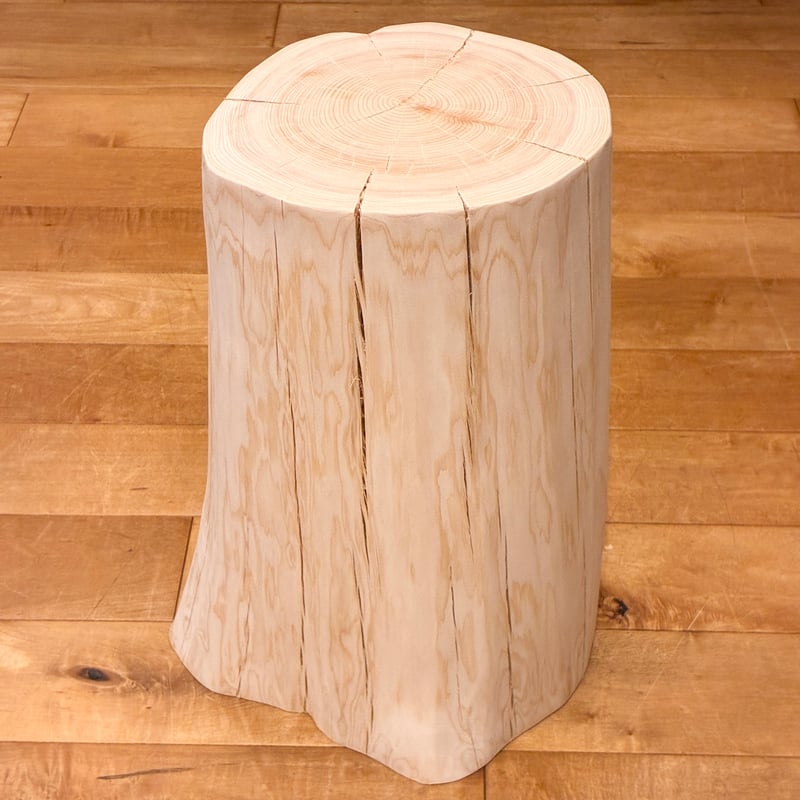 丸太檜ヒノキスツールローテーブル座椅子台座Wood Log Stool Hinoki Wood Stool No.1710 | Wood Factory Silky
