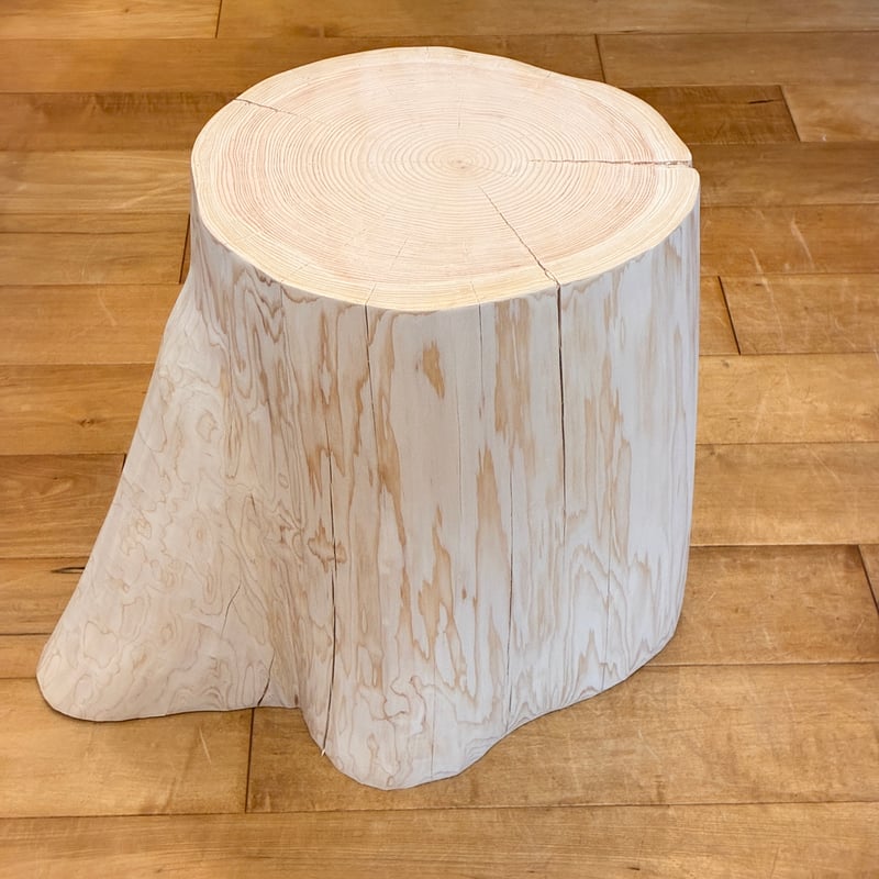 ひのき　丸太 スツール 椅子　No.1603 Hinoki Wood Stool No.1603 | Wood Factory Silky