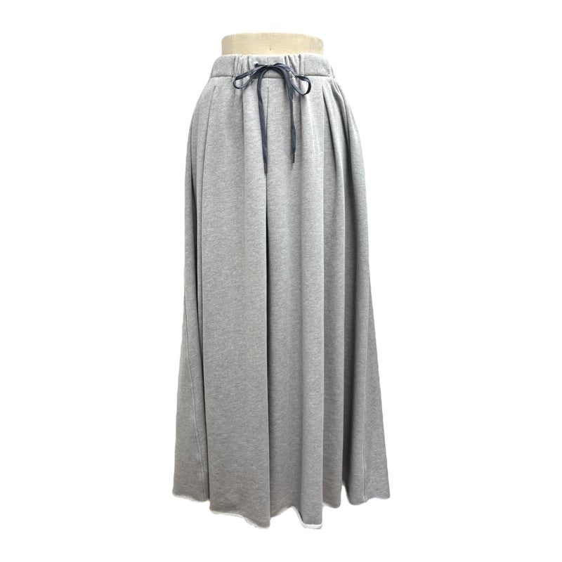 えり9 透け感がムードある 大人のタックギャザースカート（マキシ