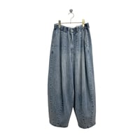 【ayane】麻混デニムバレルレッグパンツ