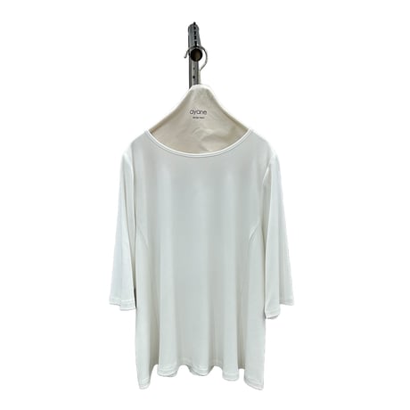 【ayane】リブ地5分袖Tシャツ