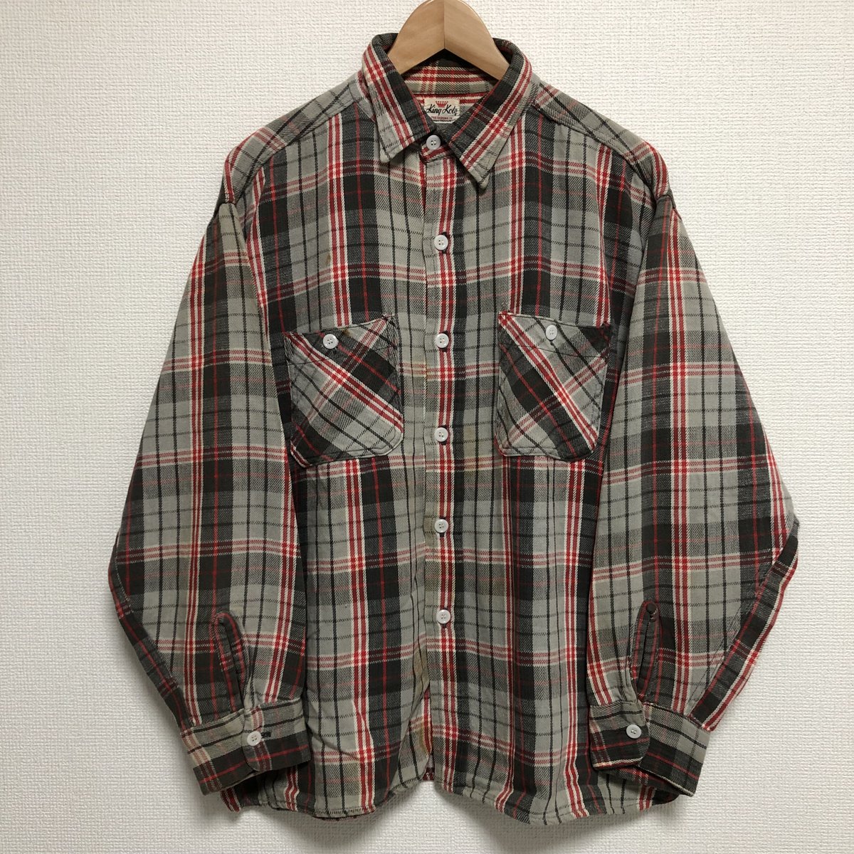 60s King Kole Vintage Flannel Shirts マチ付き Size 60s King Kole Vintage Flannel Shirts マチ付き Size