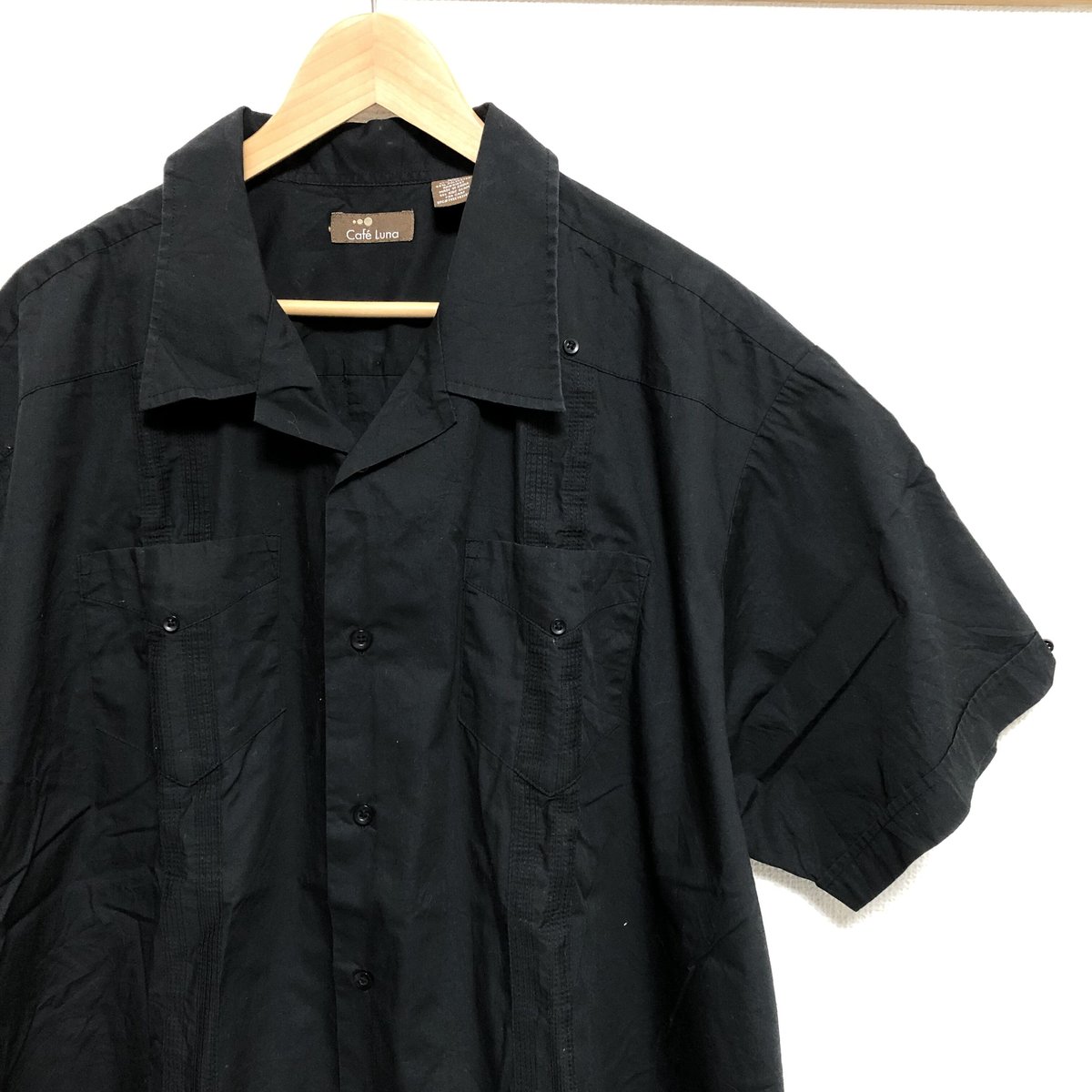 ✨大きいサイズ✨90s★ヴィンテージ★キューバシャツ★ブラック★XXL★極美品 Cafe Luna キューバシャツ ブラック XXL | HOPE STORE