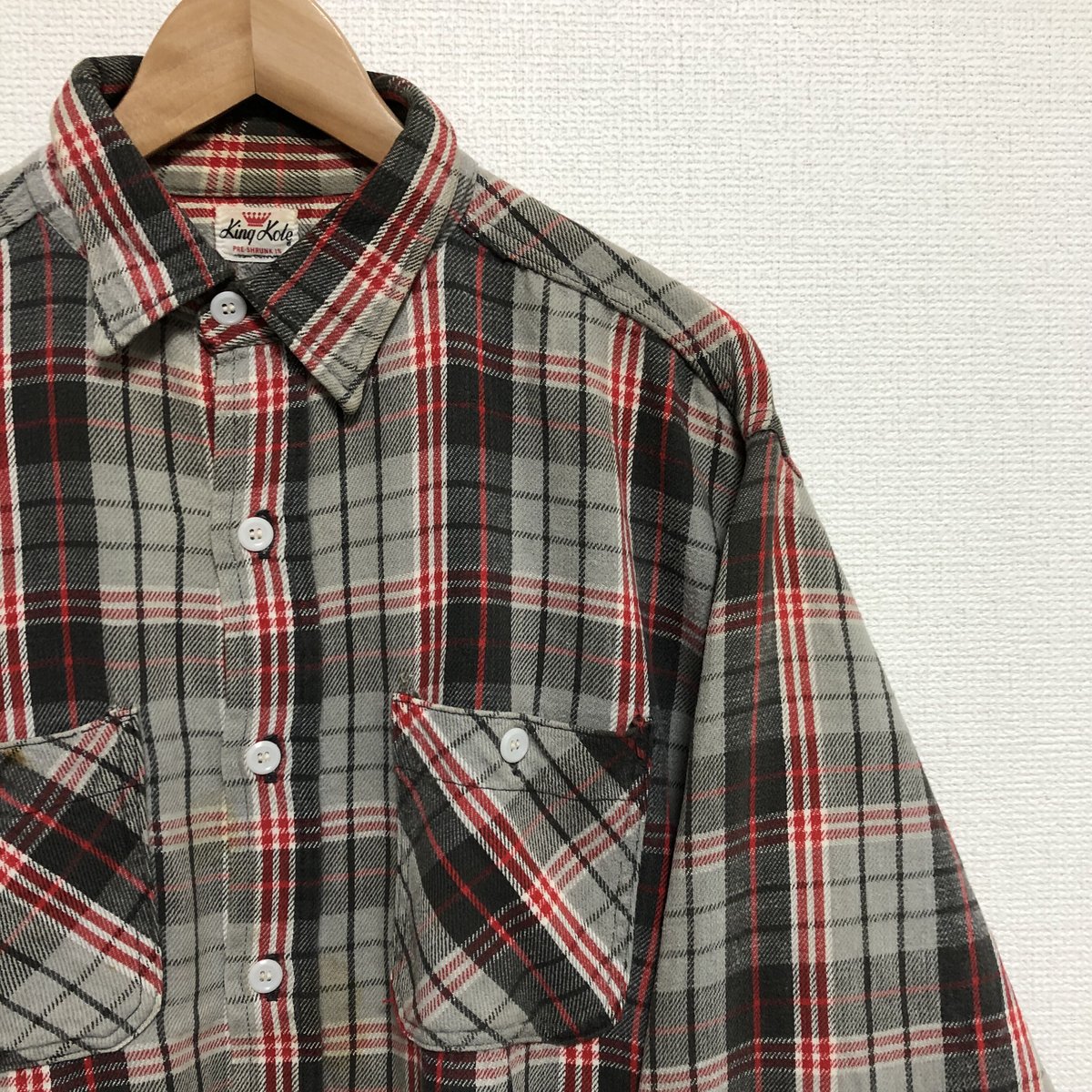 60s King Kole Vintage Flannel Shirts マチ付き Size