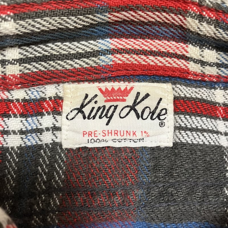 60s King Kole Heavy Nel Shirts 皿ボタン SIZE ML | H 60s King Kole Heavy Nel Shirts 皿ボタン SIZE ML | H