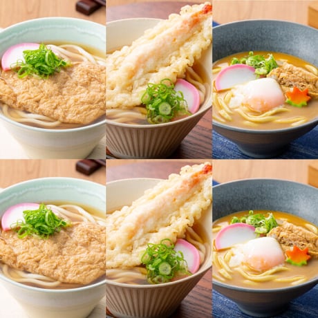 【人気】京のきつね・天婦羅・カレーうどん詰合せ(６人前・ちりめん山椒付き）