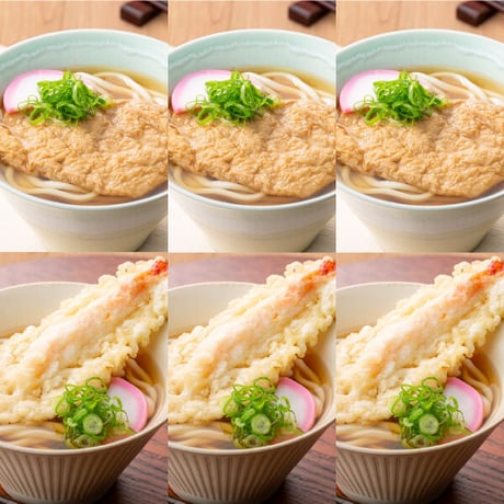 【定番】京のきつね・天婦羅うどん詰合せ(６人前・ちりめん山椒付き）