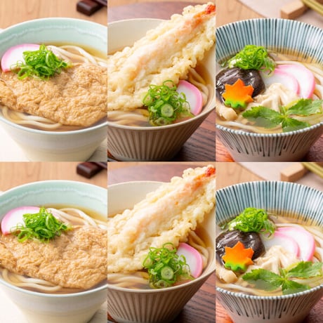 【定番】京のきつね・天婦羅・しっぽくうどん詰合せ(６人前・ちりめん山椒付き）