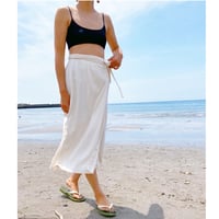 MELLOW RIB WRAP SKIRT / OATMEAL