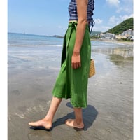 MELLOW RIB WRAP SKIRT / WAKAKUSA