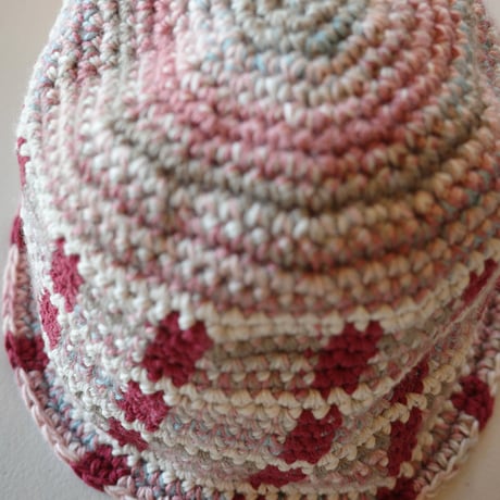 HAMAMOTO NATSUMI ｜Knit Hat  (Pink×Red)