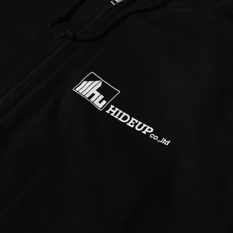 HIDEUPジップアップパーカー ブラック