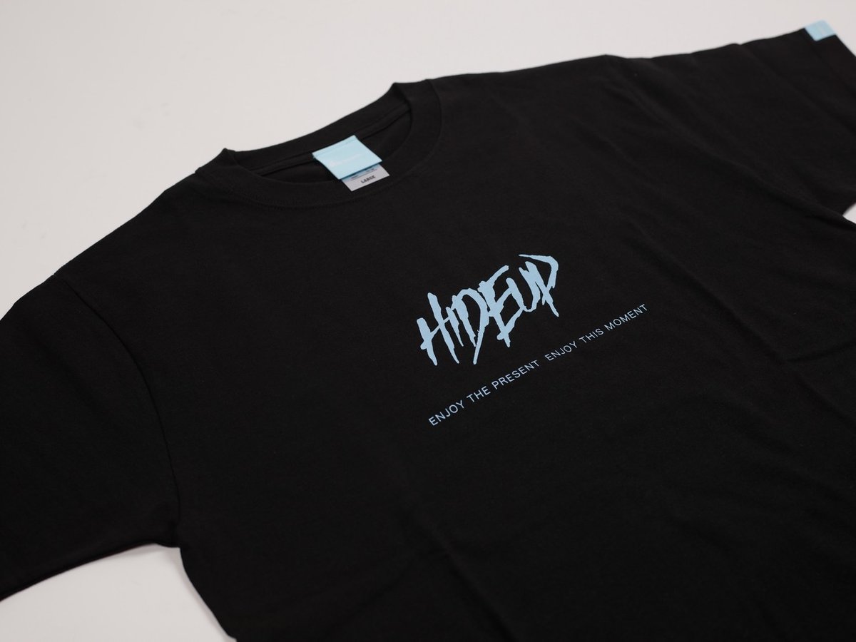 2025 HIDEUP Tシャツ Stream Logo BLACK/WHITE BLAC