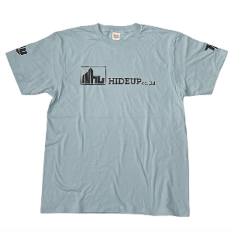 2024  HIDEUP メインロゴTシャツ ライトブルー/ブラック