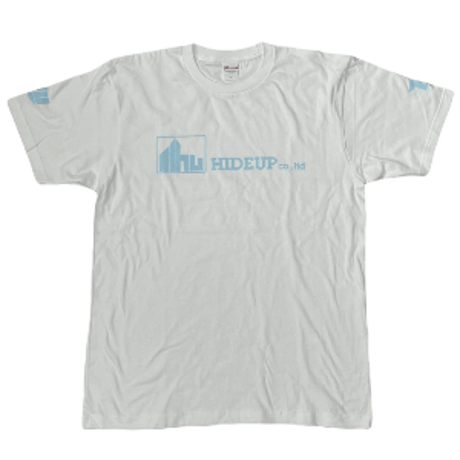 2024  HIDEUP メインロゴTシャツ ホワイト/HIDEUP BLUE
