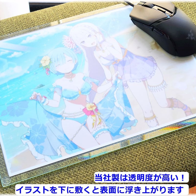 サラサラ質感・ゲーミングガラスマウスパッド【150㎜×150㎜×5㎜厚