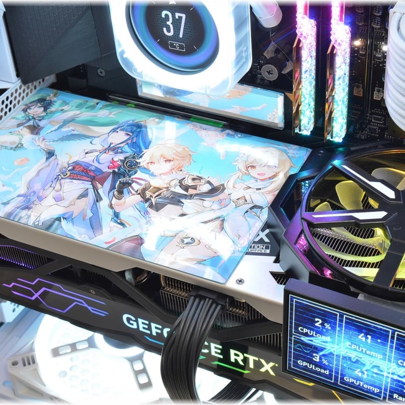 ㌍*㌫様 デスクトップPC グラボ搭載 GPUトップカバー・アクリル・GPUの全長321㎜～360㎜まで